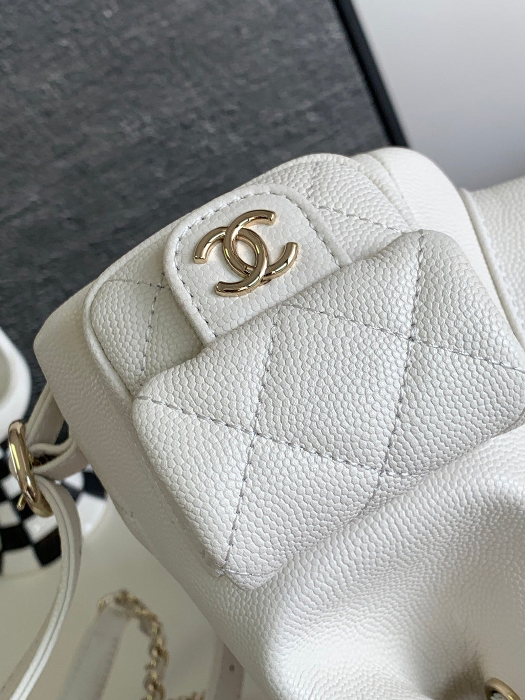 CHANEL DUMA BACKPACK 21 IN WHITE CALFSKIN