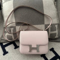HERMES CONSTANCE 18 LIGHT PINK CHEVRE SILVER HARDWARE