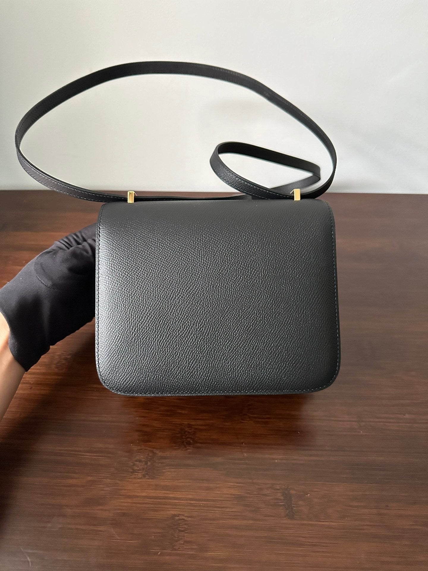 HERMES CONSTANCE 18 BLACK EPSOM GOLD HARDWARE WITH MIRROR