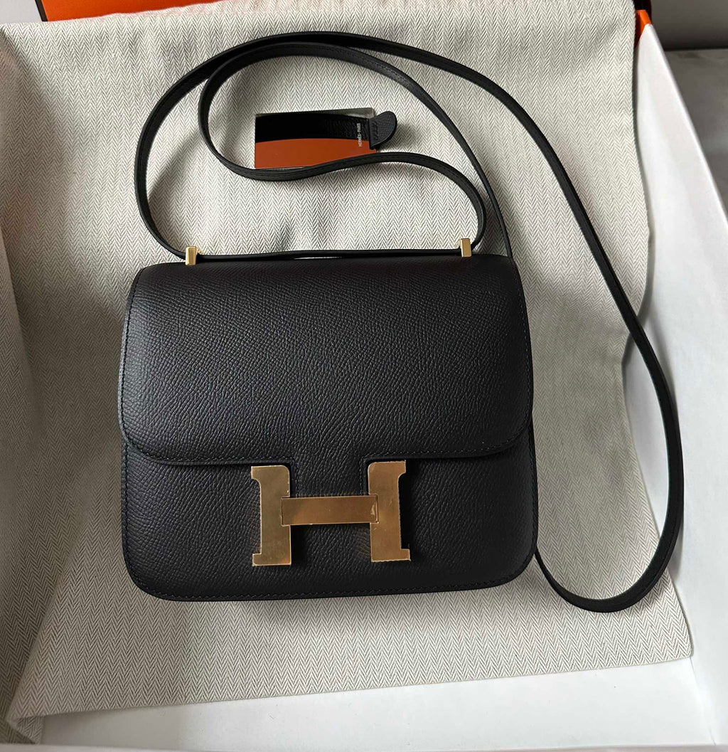 HERMES CONSTANCE 18 BLACK EPSOM GOLD HARDWARE