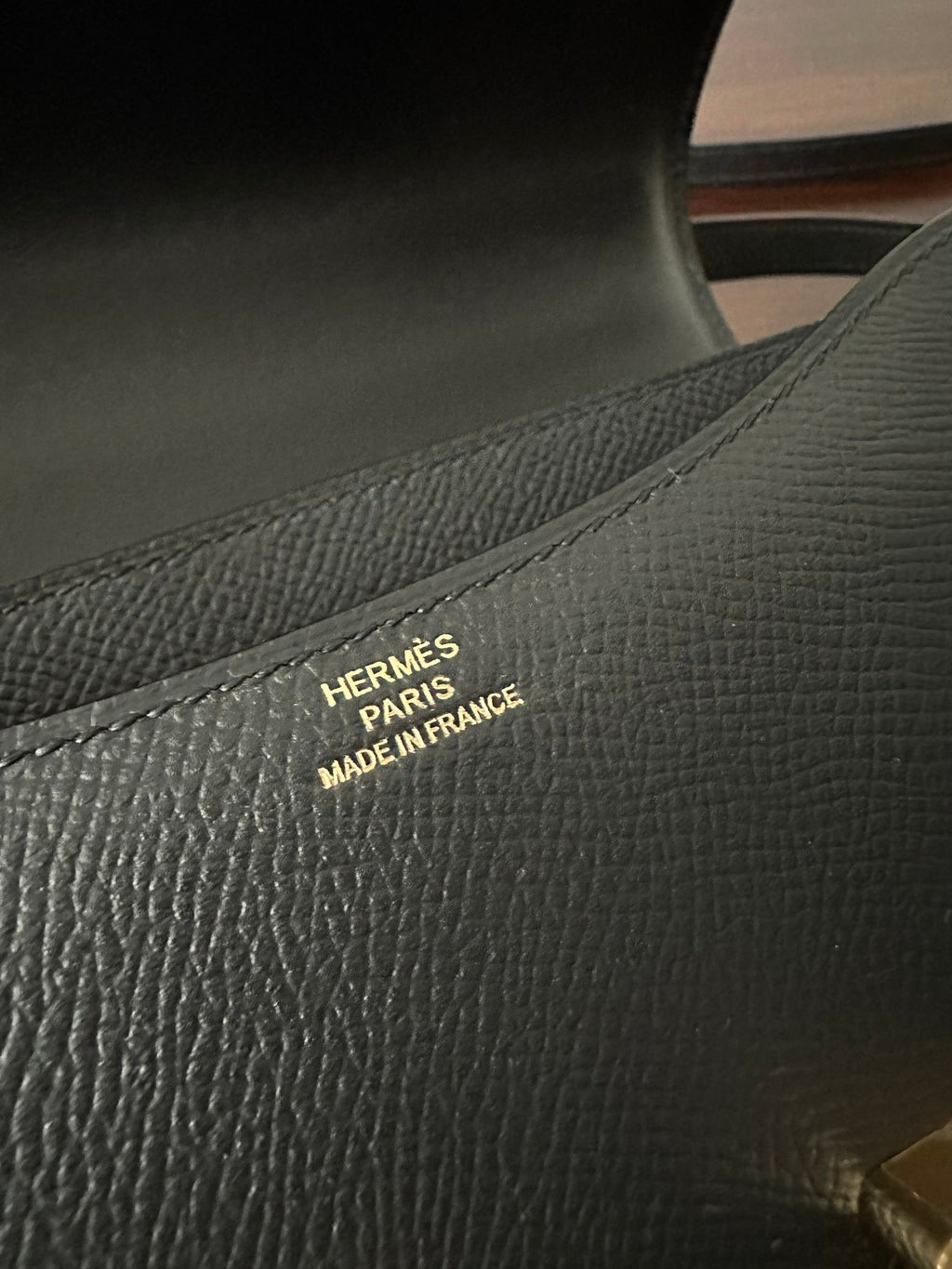 HERMES CONSTANCE 18 BLACK EPSOM GOLD HARDWARE WITH MIRROR