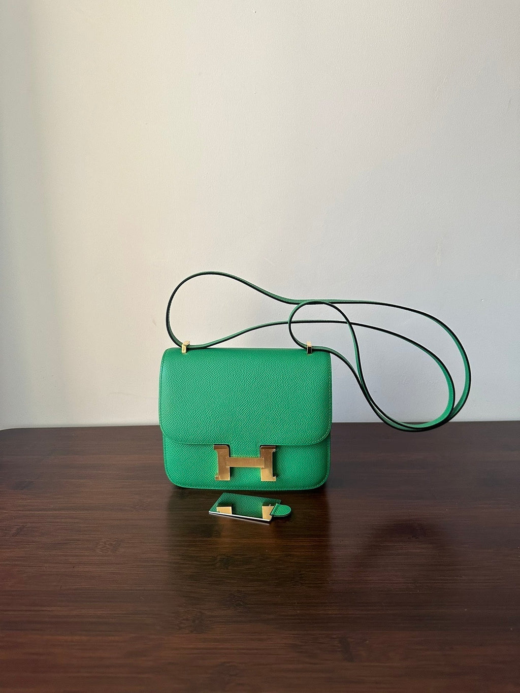 HERMES CONSTANCE 18 GREEN EPSOM GOLD HARDWARE