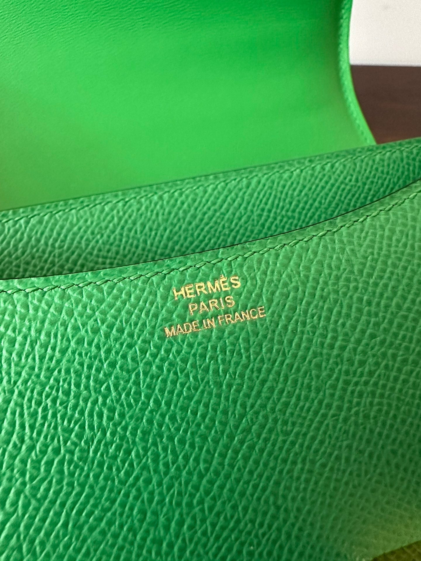 HERMES CONSTANCE 18 GREEN EPSOM GOLD HARDWARE