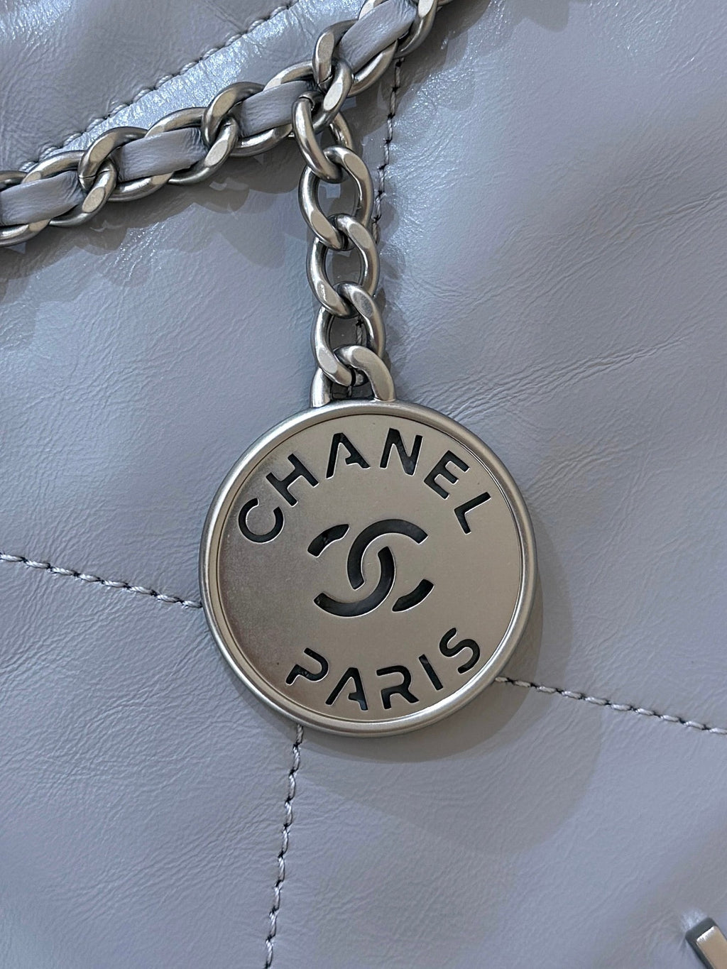 CHANEL 25S  HOBO MINI BAG 20 IN GREY LAMBSKIN