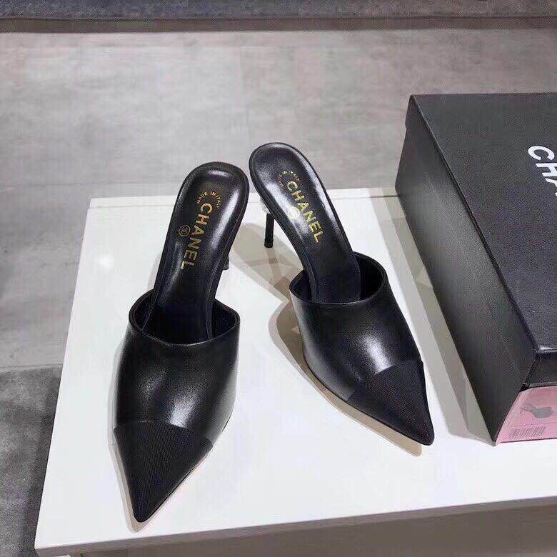 CHANEL High Heels Black Lambskin