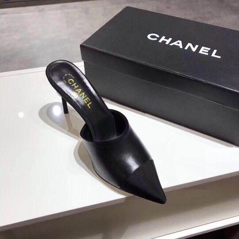 CHANEL High Heels Black Lambskin